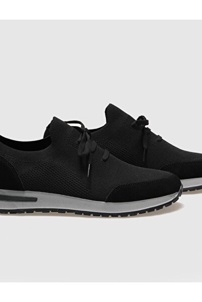 Cabani Triko Siyah Bağcıklı Erkek Spor Ayakkabı