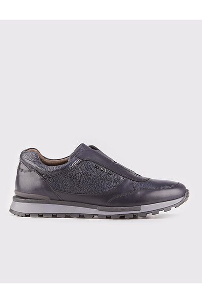 Cabani Genuine Leather Navy Blue Men's Sneakers