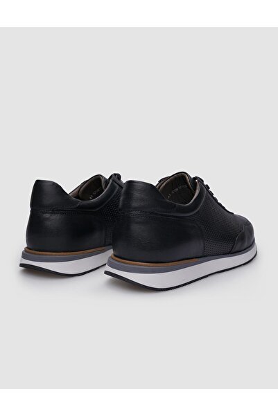 Cabani Μαύρο Γνήσιο Δέρμα - 100% Lace-Up Ανδρικό Sneaker