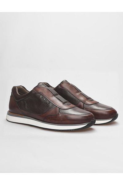 Cabani Genuine Leather Brown Men's Sports Shoes