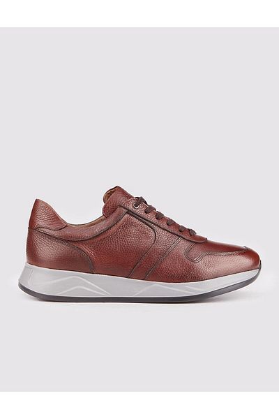 Cabani Genuine Leather Tan Lace-Up Men's Sports Shoes