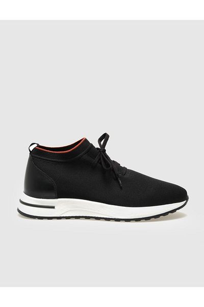 Cabani Milano Knitwear Black Lace-Up Men's Sports Shoes