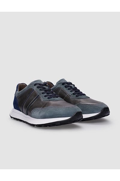Cabani Gray Men's Sneakers - 100% Genuine Leather, Lace-up