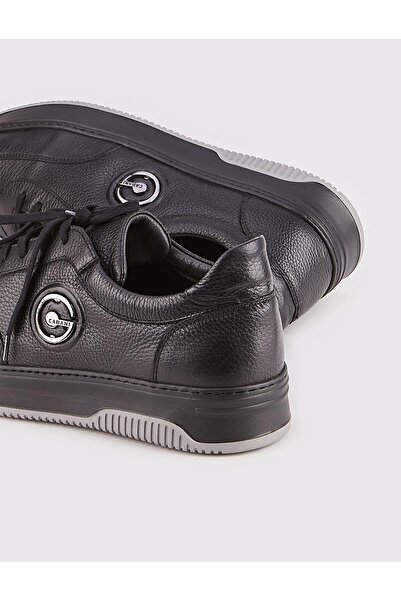 Cabani Ανδρικά αθλητικά παπούτσια από γνήσιο δέρμα Eva Sole Black Shearling