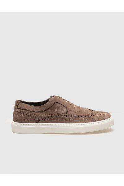 Cabani Genuine Leather Mink Suede Lace-Up Men's Sports Shoes