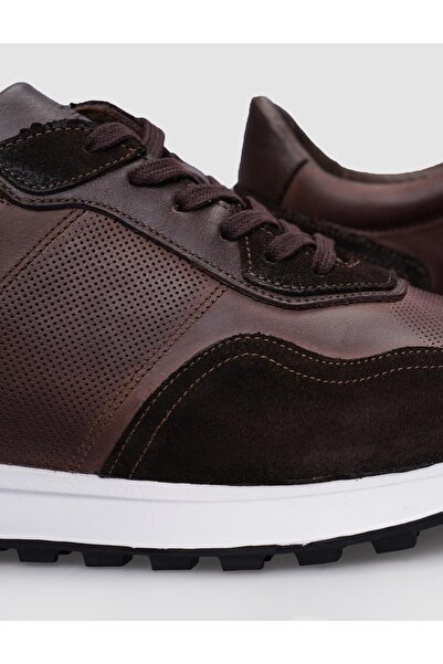Cabani %100 Hakiki Deri Kahverengi Bağcıklı Erkek Sneaker