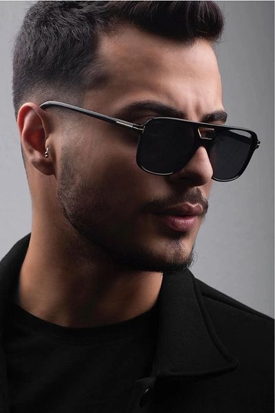 LUPİX Handy Unisex Black Sunglasses