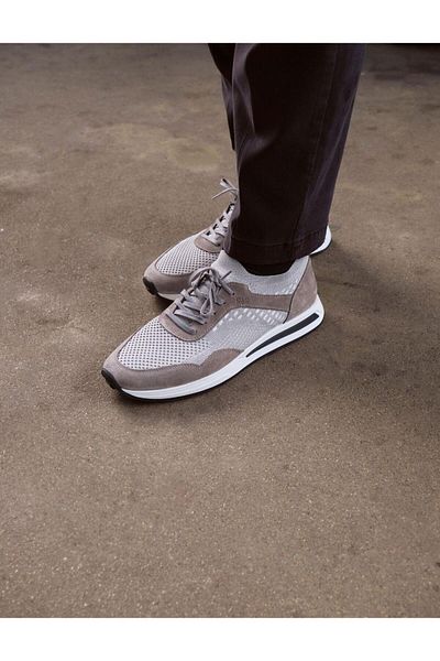 Cabani Men's Sneakers - Knitwear Gray and Lace-up
