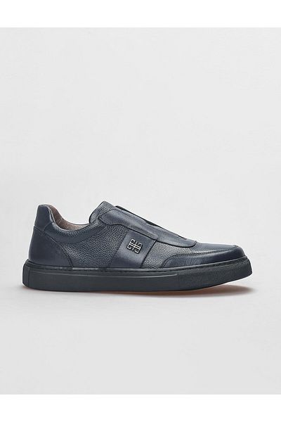 Cabani Genuine Leather Navy Blue Men's Sports Shoes