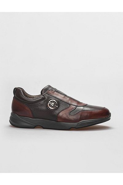 Cabani Genuine Leather Brown Fur Lined Men's Sports Shoes