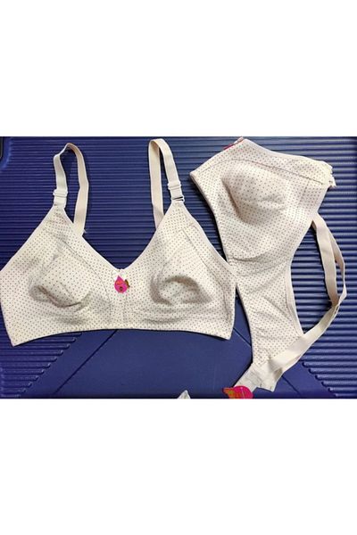 BEYAZTOPTAN Set de 2 colectori din bumbac pieptănat ecru - 100% bumbac, calitate cu buline