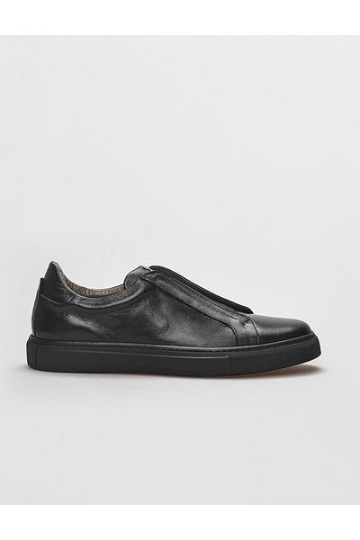Cabani Genuine Leather Black Elastic Men's Sports Shoes