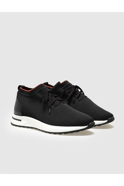 Cabani Milano Knitwear Black Lace-Up Men's Sports Shoes