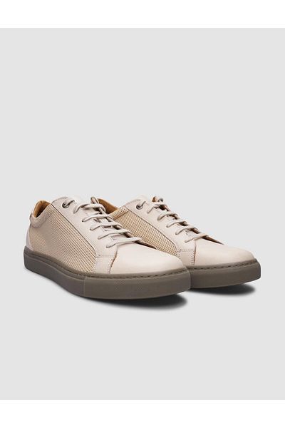 Cabani Beige Men's Sneakers - 100% Genuine Leather, Lace-up