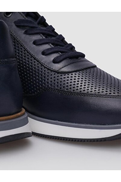 Cabani Ανδρικό αθλητικό παπούτσι με κορδόνια Navy Blue από 100% γνήσιο δέρμα