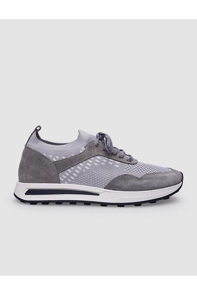 Cabani Men's Sneakers - Knitwear Gray and Lace-up