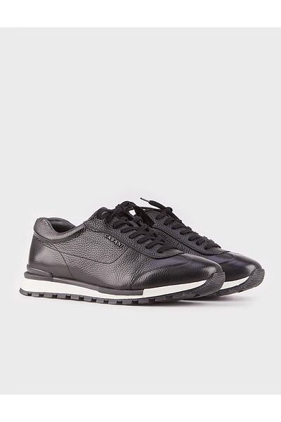 Cabani Light Thermo Sole Genuine Leather Black Lace-Up Men's Sports Shoes