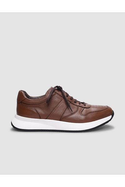 Cabani Genuine Leather Tan Lace-Up Men's Sports Shoes