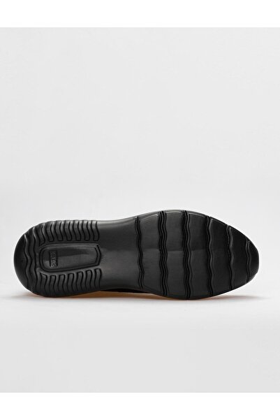 Cabani Ανδρικά αθλητικά παπούτσια από γνήσιο δέρμα μαύρα κορδόνια