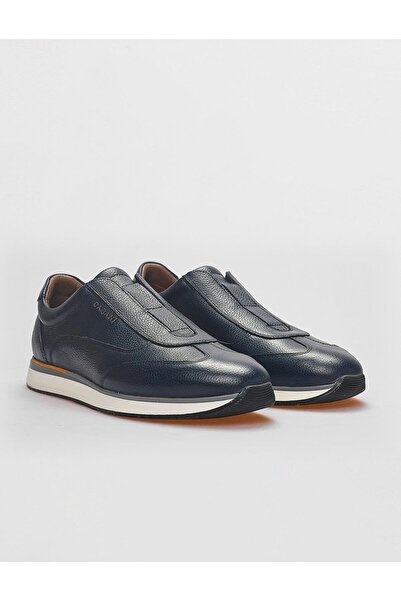 Cabani Ανδρικά αθλητικά παπούτσια από γνήσιο δέρμα Navy Blue Elastic
