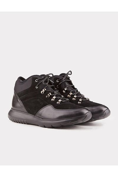 Cabani Thermo Sole Genuine Leather Black Lace-Up Men's Casual Boots