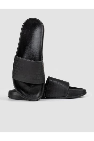 Cabani Black Rubber Sole Men's Slippers