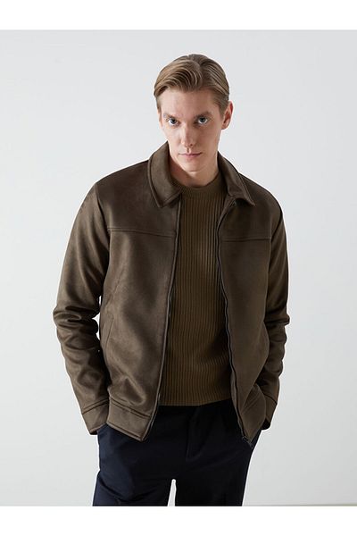LC Waikiki Ανδρικό παλτό με γιακά σουέτ πουκάμισο LCW Standard Fit