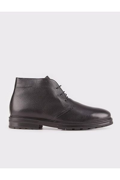 Cabani Genuine Leather Black Fur Classic Men's Casual Boots