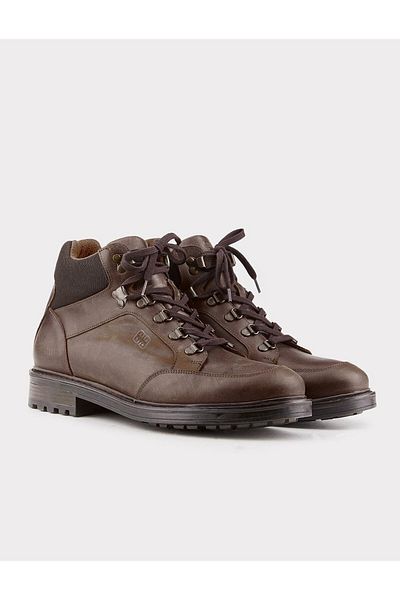 Cabani Genuine Leather Brown Lace-Up Men's Winter Casual Boots