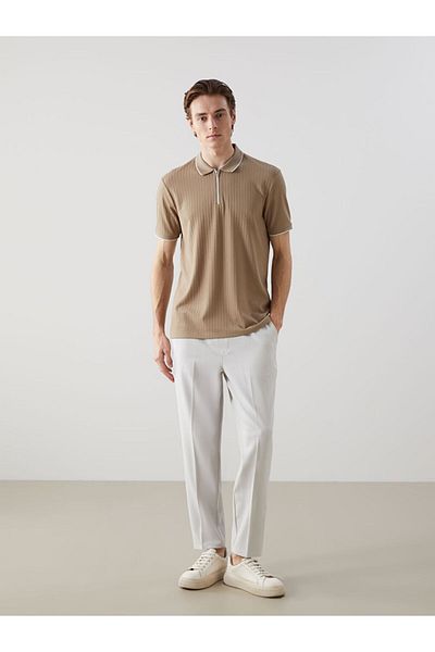 LC Waikiki Ανδρικό μπλουζάκι LCW Vision Polo με κοντό μανίκι χτενισμένο βαμβακερό