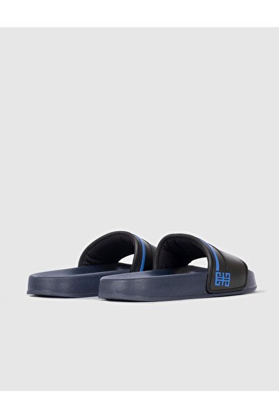 Cabani Navy Blue Black Men's Slippers