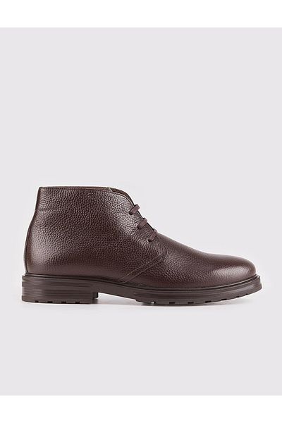 Cabani Men's Genuine Leather Brown Lace-up Casual Boots