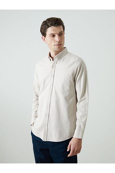 LC Waikiki Ανδρικό μακρυμάνικο πουκάμισο Oxford LCWAIKIKI Classic με κανονική εφαρμογή