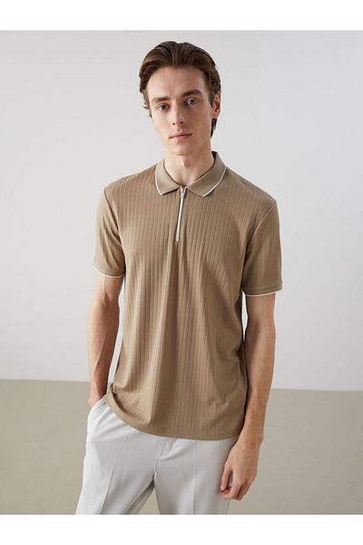 LC Waikiki Ανδρικό μπλουζάκι LCW Vision Polo με κοντό μανίκι χτενισμένο βαμβακερό