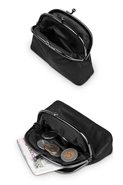 New design genuine leather quality coin purse with small clip