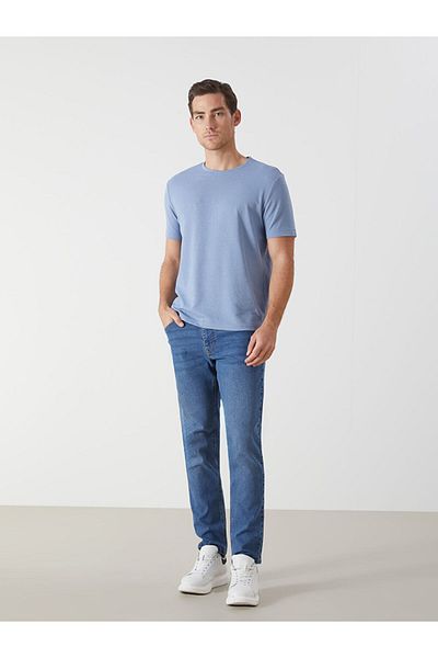 LC Waikiki Tricou texturat pentru bărbați cu mânecă scurtă cu gât crew de sezon nou - S52849Z8