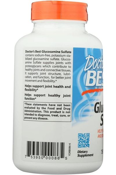 Doctor's Best Glucosamine, 180 Capsules, 750 Mg, Gluten & Soy Free, Joint Support