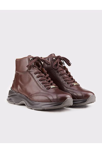 Cabani Genuine Leather Lace-Up Brown Men's Winter Casual Boots