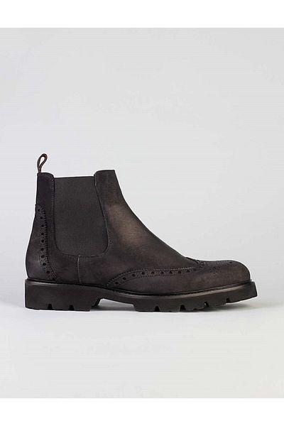 Cabani Black Genuine Leather Nubuck Men's Casual Boots