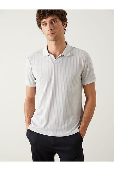 LC Waikiki Ανδρικό μπλουζάκι Southblue Polo Neck Απλό χτενισμένο βαμβακερό