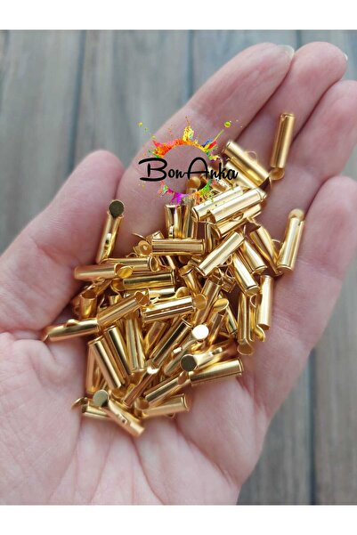 Bonanka (10 Adet) 1,3 cm Gold Renk, Miyuki Kapama, Bağlantı Aparatı, Metal Ka...