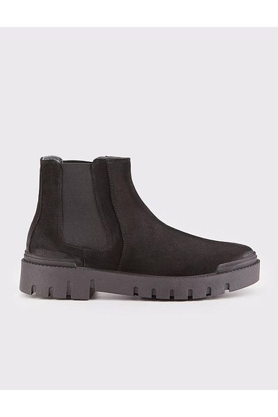 Cabani Genuine Leather Black Men's Casual Boots