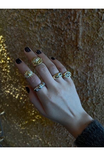 Miltonia Zircon stone eye mordern adjustable steel ring