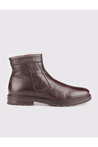 Cabani Genuine Leather Brown Leak Sole Zippered Men's Casual Boots
