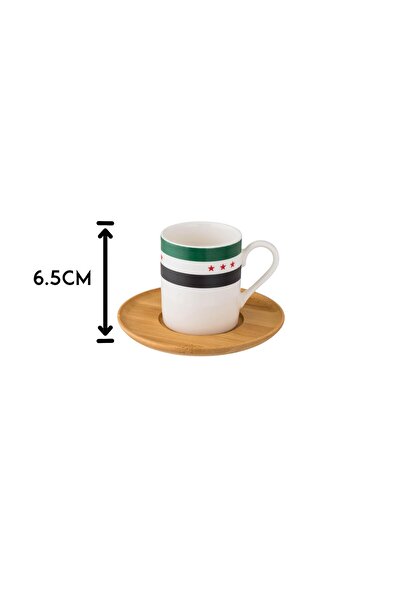 Dania A set of Turkish coffee cups with a wooden saucer for 6 people