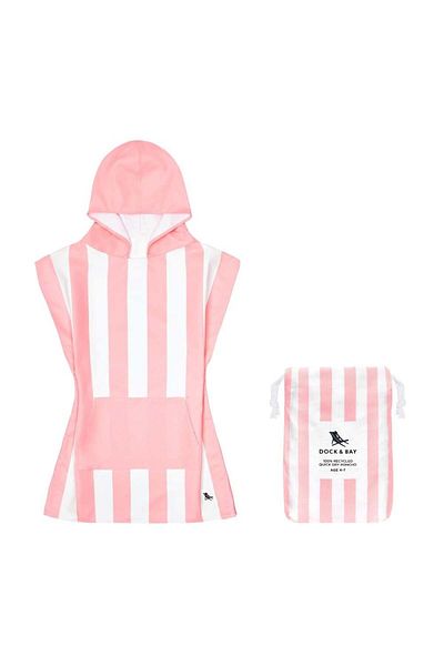 Dock & Bay PONCHO KIDS - MALIBU PINK - AGE 4 TO 7
