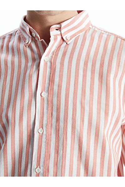 LC Waikiki LCW Vision Regular Fit Uzun Kollu Çizgili Poplin Erkek Gömlek