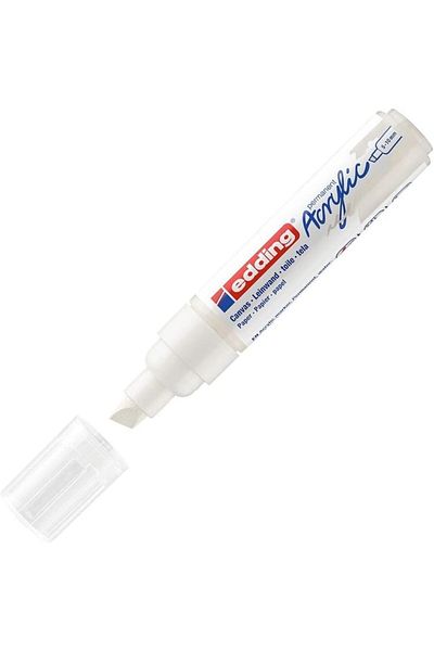 STOREMAX Ysstorex 5000 Acrylic Marker Wide - White - 1 Waterproof Acrylic Paint Marker - Chisel Tip 5-10 mm