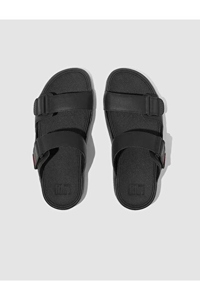 Fitflop Gogh Moc L05 - Black Genuine Leather Men's Slippers