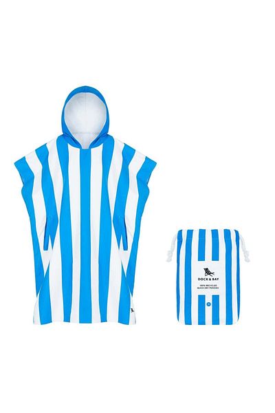 Dock & Bay PONCHO ADULTS - QUICK DRY HOODED TOWEL - BONDI BLUE - MEDIUM